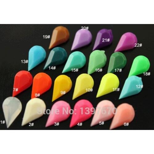 50p 8x13mm teardrop candy colorful acrylic crystal rhinestone Pointed back fancy stones craft Clothing trims Jewelry accessories