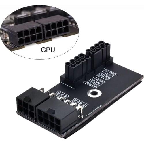 Xiwai Graphics Dual ATX 8Pin Female to 6+8pin Male 180 Degree Angled Power Adapter for NVIDIA 3080 3090 Graphics Card GPU