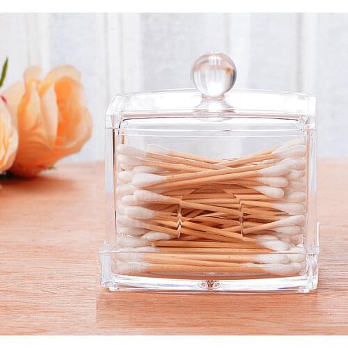 Acrylic Cotton Swabs Storage Holder Box Makeup Organizer Cosmetic Cotton Pad Organizer Jewelry Storage Box Empty Box