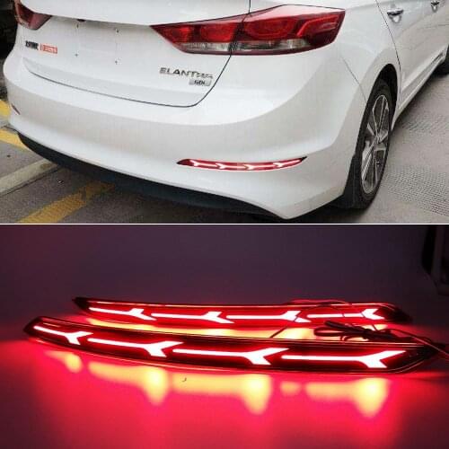 Car LED Reflector Light Rear Light For Hyundai Elantra 2016 2017 2018 2019 Brake Lamp Taillight Back Fog Light Warning Light