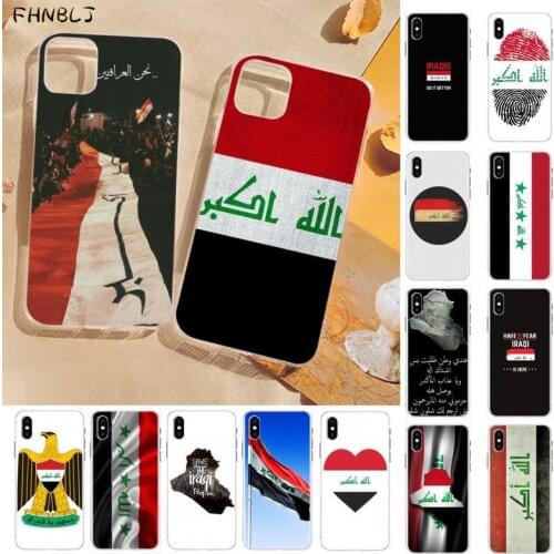 FHNBLJ Iraq Flag DIY Printing Phone Case cover Shell for iPhone 8 7 6 6S Plus X 5S SE 2020 XR 11 pro XS MAX