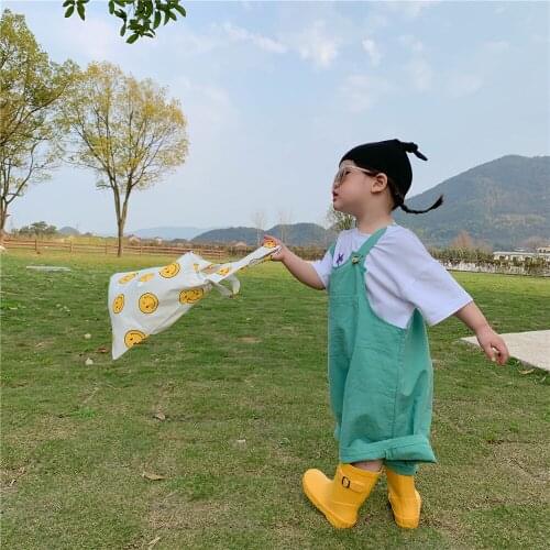 Childrens Overalls 2021 Korean New Baby Girls Boys Casual Loose Jumpsuits Toddler Clothes Summer Kids Suspender Pants 2-7 Y
