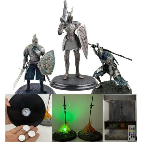 Led Light Black Faraam Knight Figure Dark Souls Bonfire Sculpt Artorias The Abysswalker Action Figure Toy Gift