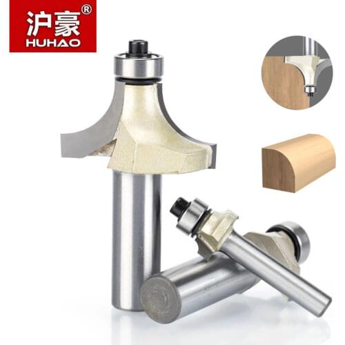 HUHAO 2pcs/lot Round-Over Router Bits for Wood 2 Flute Endmill With Bearing Milling Cutter Woodworking Corner Round Over Bit