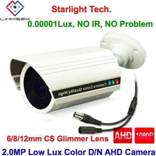 Lihmsek HD AHD 1080P AHD Camera CCTV Starlight Technology Security Camera with Color Image Day Night Low Lux 2.0MP CMOS Sensor