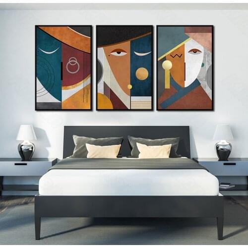 Simple Style Painting Classical Abstract Art Puzzle Mask Poster Decorative Painting Porch Living Room Corridor Study