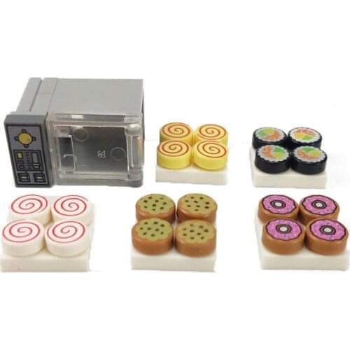 MOC Blocks The Microwave Oven with Cake Building Blocks Toys for Children MOC Creative Learning DIY Gifts Toys Kids
