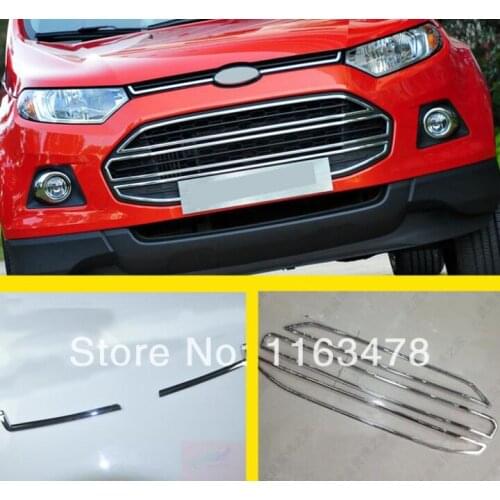 For Ford EcoSport 2013 2014 2015 2016 ABS Chrome Front Grill Around Cover Trim new