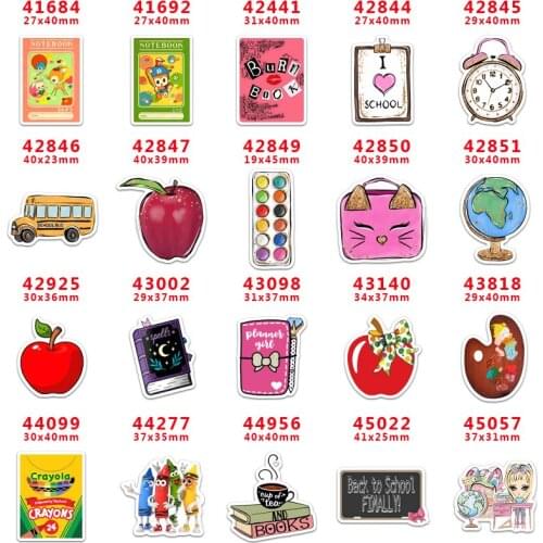 DIY Craft Supplies Sewing Accessories Cartoon Back To School Printed Planar Resins Mold 30 Pieces. PR-41684