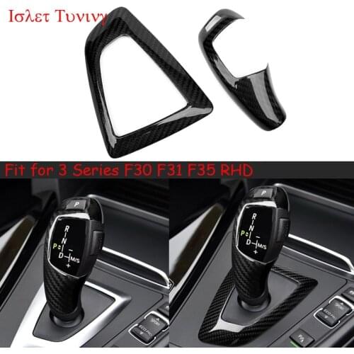 RHD Carbon Fiber F30 Gear Knob Shift and Panel for BMW 3 Series F30 F35 Interior Trims Cover