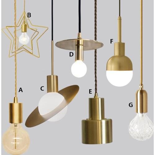 Nordic personality modern living room flying saucer lamp bedroom restaurant cafe hat lamp golden creative Pendant Lights LB32402