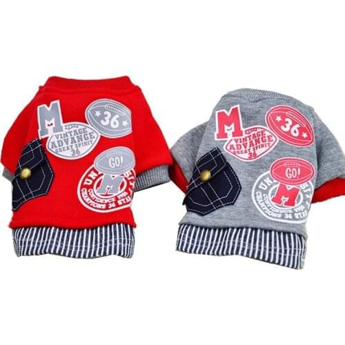 Pet Dog Fashion Letter Pattern Clothes Comfortable Cotton Winter Keeping Warm Coat With A Pocket DC761