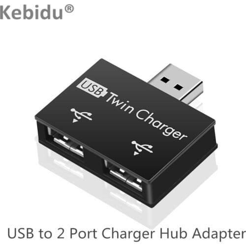 Kebidu USB to 2 Port Charger Hub Adapter for Phone Tablet PC U Disk Mouse keyboard