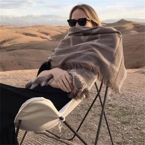 Winter Soft Cashmere Scarf Women Geometric Scarves Letters Shawls Wraps Thicken Warm Unisex Basic Blanket Tassel Pashmina Stoles