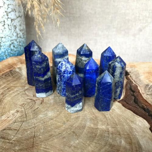 Natural Rock Lapis Lazuli Quartz Crystal Point Healing Wand 10PC