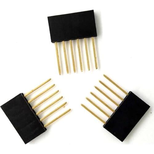 10pcs/LOT Pin Header 6/8/10pin 2.54MM 10MM Long Needle Female Pin Header Strip Stackable Header
