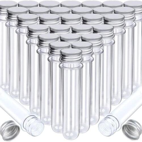 30 Pack Science Party Test Tubes 40 ml 25x140mm,Clear Plastic Test Tubes Gumball Candy Tubes