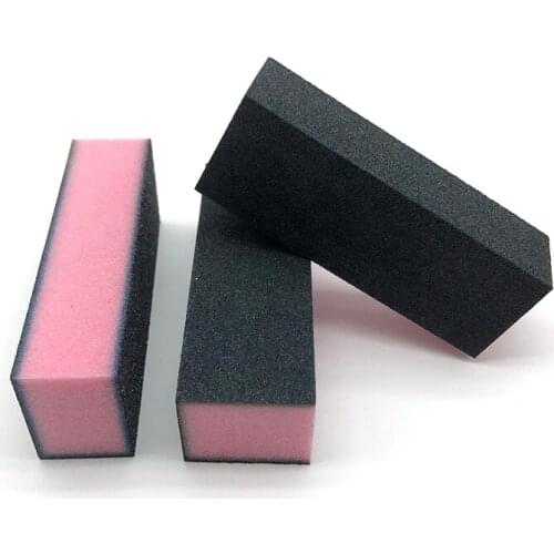 5pcs Nail Sponge Nail File Nail Art Manicure Sanding File Buffer Pink 100/180 Manicure Tool Black Buffers UV Gel Accessories