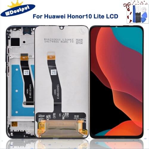 6.21"Original For Huawei Honor 10 Lite LCD Screen Touch Digitizer Assembly With Frame For Honor10Lite LCD Frame Replace Parts
