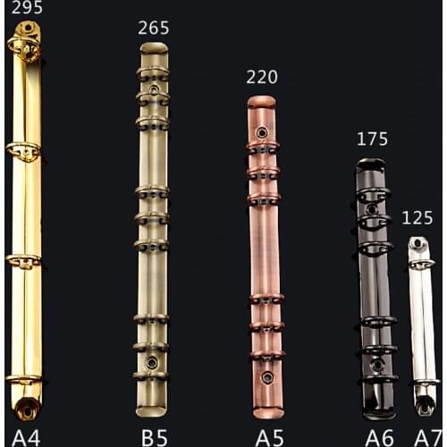 A4-A7 B5 Gold Metal Binding Clips Sliver Binder Clip Loose-leaf Binder File Folder Hoop DIY Album Scrapbook Circle Ring Binders