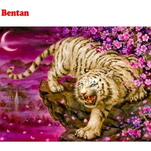 Diamond Painting Tiger Cross Stitch Kits Diamond Mosaic Full Square round Drill flower moon landscape Diamond Embroidery Decor