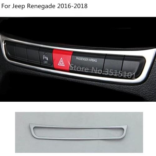 Car ABS Chrome Parking Warning Light Outlet Conditioning Vent Air Trim Frame Lamp For Jeep Renegade 2016 2017 2018 2019 2020