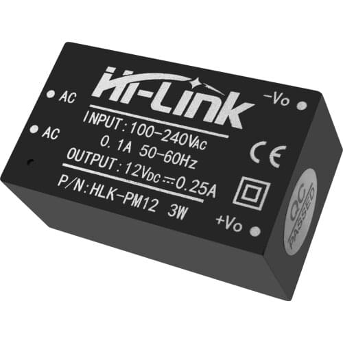 Free shipping 2 pcs/lot AC-DC 220V to 12 V 3W super compact isolated switching mini power supply module HLK-PM12