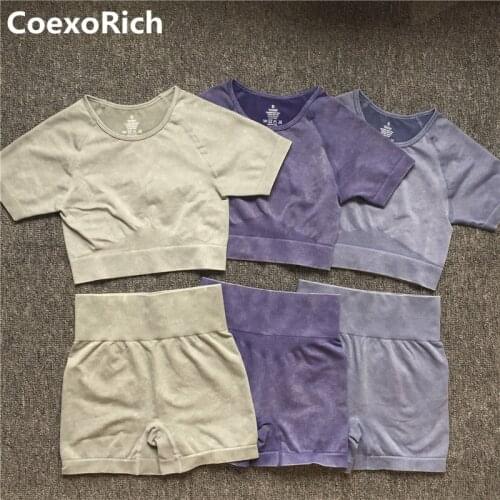 Seamless Yoga Set Gym Clothing Sport Outfit Women Matte Crop Top Shirt & High Waist Workout Fitness Shorts Tracksuit Sportswear