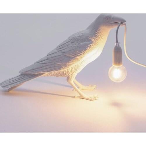 Auspicious bird lamp individuality creative animal model of bedroom a bed resin wall light decoration romatic
