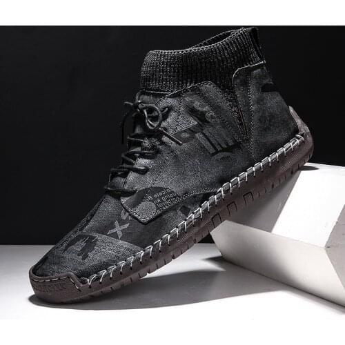 Brand Men Snow Boots Winter Plush Warm Mens Boots High Quality Suede Motorcycle Boots Autumn Man Work Shoes Zapatillas Deporte