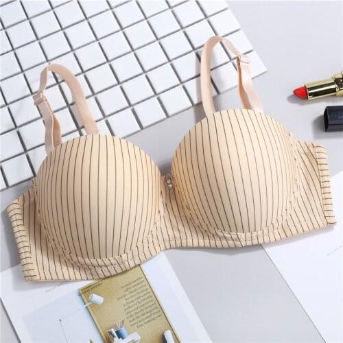 Gather Small Chest Sexy Bra Women Plunge Deep U Bralette Young Lady Lingerie Comfortable 1/2 Thin Cup Push Up Bra for Women