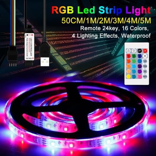 DC 5V RGB Light Strip Waterproof RGB Flexible Tape 2835 Chip Bedroom Decoration Night Lights LED Diode Tape For Indoor Lighting
