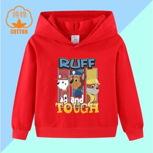 PAW PATROL Childrens Hooded Sweater Childrens Clothing Tops Nantong Cotton Clothes Long-sleeved Shirts Pullovers