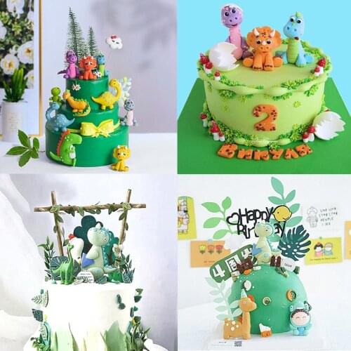 Dinosaur Cake Topper Birthday Boy Party Dinosaur Theme Party Jungle Safari Birthday Cake Decor 1st One Birthday Baby Shower Boy