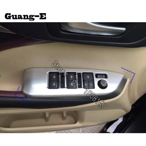 For Toyota Highlander 2018 2019 2020 Car Sticker Body Armrest Lift Inner Door Window Glass Switch Panel Cover Trim Frame 4pcs