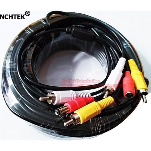 NCHTEK Pre-made CCTV Security Camera Video Audio Power Cable ,RCA +DC , 100FT 30M ,Free shipping