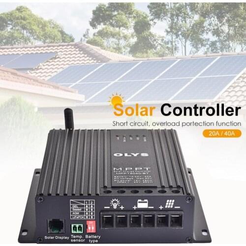 20A/40A MPPT Solar Charge Controller Dual Battery Charging Photovoltaic Controller For RV Solar Panel Charge Regulator 12V/24V