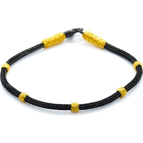 KSG Unisex 1 Pc Bracelet Gold-plated Fine Silver Woven Chain Casual Jewelry Nautical Kazaziye Men Womens Gift Bangle