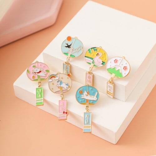 Shamir Small Pure And Fresh And Modelling Lucky Auspicious Lanterns kaiyun Brooch Metal Badges Enamel Glaze Decorations