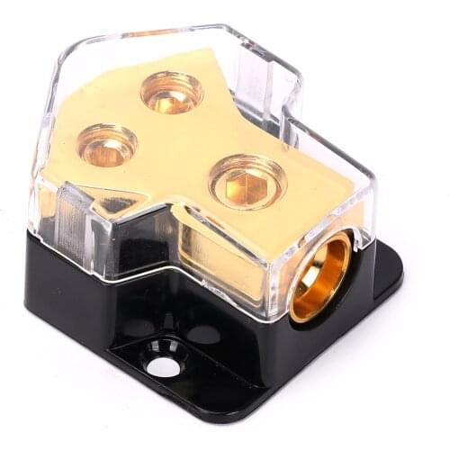 Amp Copper Power Distribution Block 2 Gauge In 4 Gauge Out For Car Audio Splitter Ground Distribution Connecting Block