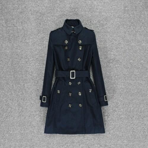 Fashion Trench Coat Womens Middle Long Style British Spring 2020 Double-Breasted Short Autumn Windbreaker Korean Clothes Casaco