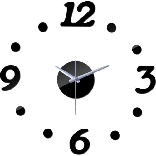Wall Clocks Reloj De Pared europe Design single face Digital 3d Diy Acrylic Mirror sticker Quartz Living Room