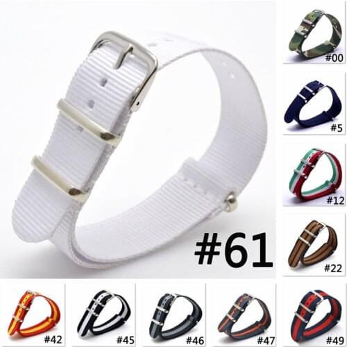 Nato Nylon Strap 10Pcs/set 18/ 20/ 22mm Nato Military Sport Striped Woven Watch Band Substitute Dw Wristband Silver Buckle Belt