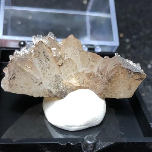 Natural columnar Aurora calcite and crystal mineral halo healing geology teaching home decoration collection jewelry (send box)