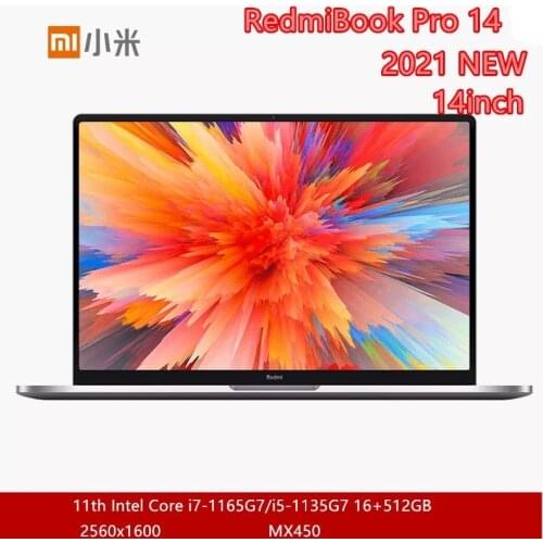 Xiaomi RedmiBook Pro 14 laptop 11th Intel i7-1165G7/i5-1135G7 MX450 16+512GB 14inch 2.5K Screen Notebook Fingerprint Unlock PC
