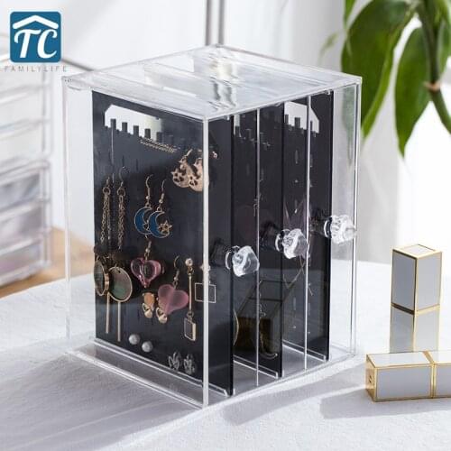 Earring Rack Display Rack Home Reception Pendant Necklace Earrings Trinkets Large Capacity Transparent Jewelry Box
