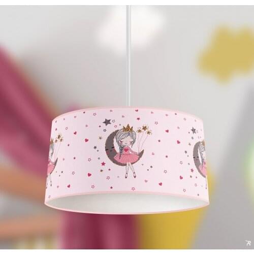 Moon Girl Powder Printing Patterned Kids Baby Room Bedroom Light Pendant Lamp Chandelier