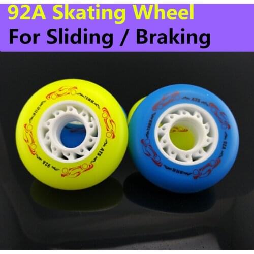 92A Sliding Wheel Braking Inline Skates Wheels for Roller Skate Player, 80mm 76mm 72mm Suit for 608 Bearing