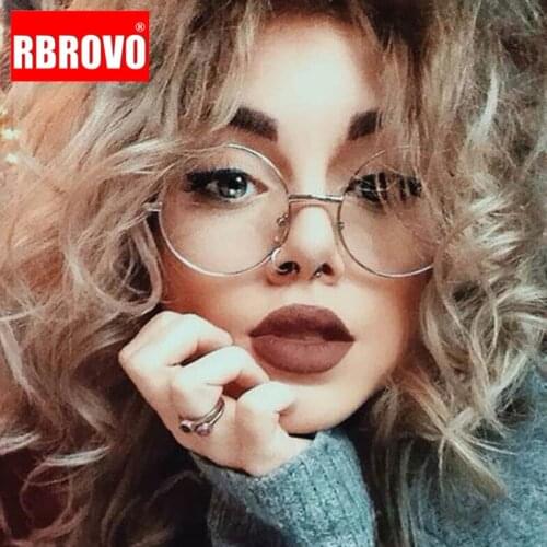 RBROVO 2021 Round Glasss Frame Women Clear Glasses Frame for Women/Men Luxury Eyeglasses Frame Women Lentes De Lectura Mujer
