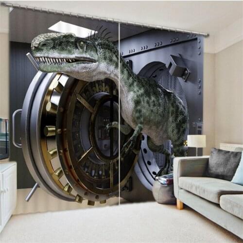 Curtains Dinosaur Luxury Blackout 3D Wdowin Curtains For Living Room kids Bedroom Drapes cortinas Rideaux Customized size